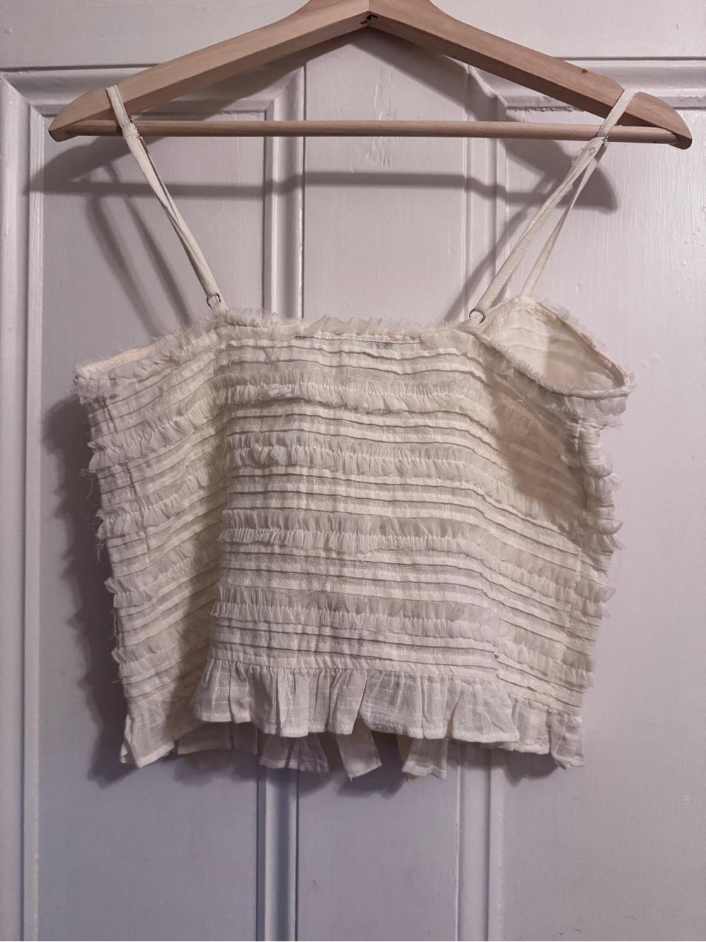 Zara Cream Ruffle Tank - Picture 4 of 4
